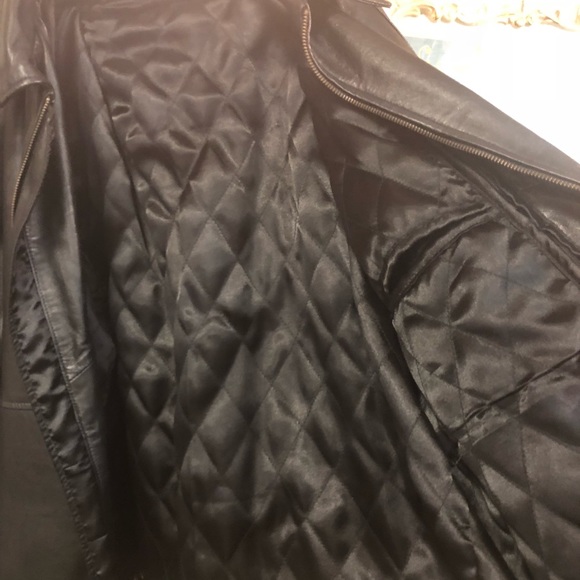 Vintage suzuki men’s all black leather jacket - Picture 4 of 6